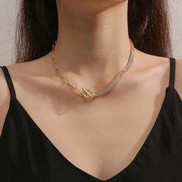 Pendant Necklaces LW Deserve To Act The Role Of Niche Senior Splicing Mix Colour Zircon Necklace Contracted Ins Wind Delicate
