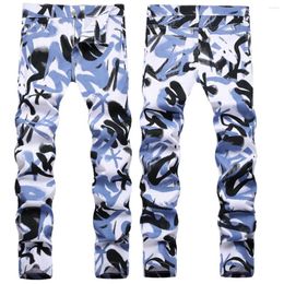 Männer Jeans 2023 Ankunft Hohe Qualität Koreanischen Stil Luxus Stretch Street Fashion Floral Gedruckt Streetwear Denim Hosen