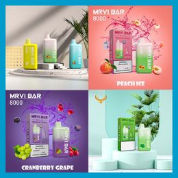 Mrvi Bar 8000 Disposable Vape Pen E Cigarette Device With 650mAh Battery 15ml Pod Prefilled Catridge rechargeable 2023 Authentic Hottest Original Box 8000Puffs