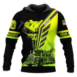 Men's Hoodies Truck Operator 3D Printed 2023 Fashion For Men/Women Hooded Sweatshirt Zipper Casual Unisex Pullover T08