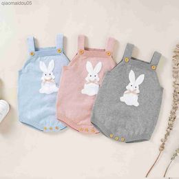 Baby Bodysuits Easter Rabbit Knitted Newborn Boys Girls Onesie Jumpsuits One Piece Infant Outfits Clothes Children's Outerwear L230712