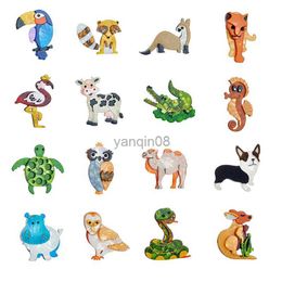 Pins Brooches New Cartoon Crocodile Tortoise Owl Snake Acrylic Brooches For Women Kids Lovely Handmad Crafts Lapel Pins Party Jewelry Gifts HKD230807