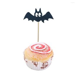 Cake Tools Halloween Cupcake Decorations Party Food Accessories Spooky Bat Toppers Set Of 8 For Parties