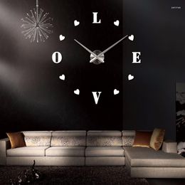 Wall Clocks Large Clock Watch 3D De Pared Home Decoration Love Stickers Pecial Living Room Accessories