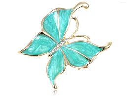 Brooches Womens Green Synthetic Crystal Rhinestone Gem Butterfly Pin Brooch