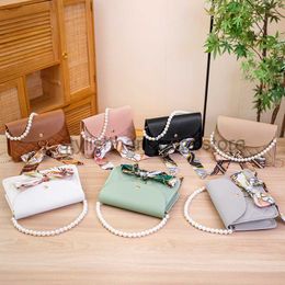 Shoulder Bags Women's Pearl Handbag 2023 Leather Bag Korean Edition Embroidered Chain Bag Westernized One Shoulder Bagstylishhandbagsstore