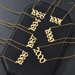 Pendant Necklaces Accessories Stainless Steel Year Necklace For Women Digital 1980-2023 Personalized Party Jewelry Gift