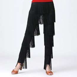Stage Wear 2023 Girl Latin Dance Fringed Pants Large Size Adult Women Child Ballroom Tassels Trousers Professional Show Costumes