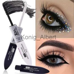 Mascara 2 IN 1 4D Silk Fibre Lash Mascara Black Waterproof Silk Fibre Volume Double Lengthening Curling Eye Lashes Mascara Tubes x0807