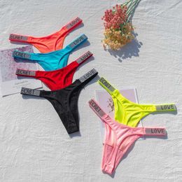 Women Panties Shiny Rhinestone Sexy Lingerie Women Low Rise Nylon Female Underwear Secret G-string Neon Colour Women Thong