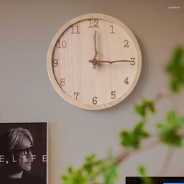 Wall Clocks Log Clock Living Room Fashionable Silent Chinese Simple Decoration