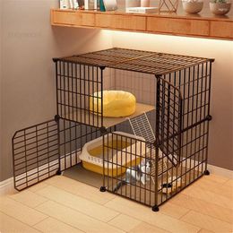 Cat Carriers Household Wrought Iron Cages Modern Indoor Luxury Villa Large Capacity House Oversized Free Space Cage Supplies