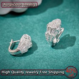 Stud Sterling Silver Colour Snake Head Earrings Fashion Trend Women s Banquet Party High Quality Luxury Jewellery Birthday Gift 230804