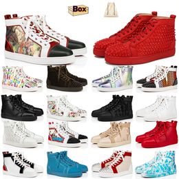 With Box Loubutins Christians Red-Bottomes 2023 designer casual Dress Shoes high Platform Womens Men trainers Black White Blue Pink Navy shoes size Eur 3647 outdo