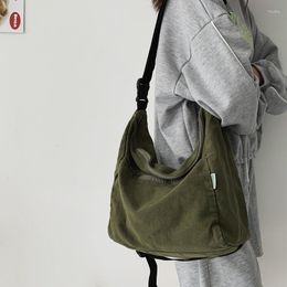 Evening Bags Leisure Canvas Shoulder Bag For Women Simple Solid Colour Large Capacity Crossbody Tote Female College Student Travel Bookbag