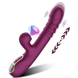 Massager Thrusting Pushing Vibrator for Women Clitoris G-spot Stimulator Tongue Licking Automatic Telescopic Female Masturbation