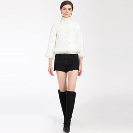 Women's Jackets Janeyiren Catwalk Autumn/Winter Coat Women Long Sleeve Beaded Single Breasted Casual White Short