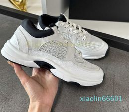 2023 New casual shoes Leather party velvet calfskin mixed Fibre luxury fashion mens sneakers trainers size 35-46