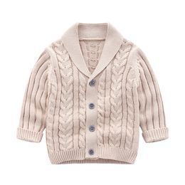 Coat Citgeett 0 3Y Autumn Winter Baby Boys Sweater Clothes Solid Knit Long Sleeve Single Breasted Warm 230807