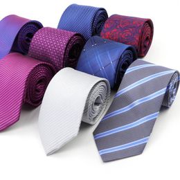 Bow Ties Men's Formal Striped Solid Colour 8cm Business Classic Jacquard Necktie Accessories Daily Wear Cravat NO.1-20