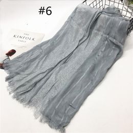 Scarves Cross-Border Amazon Rayon Silver Silk Short Beard Scarf Women's Monochrome Baotou Shawl