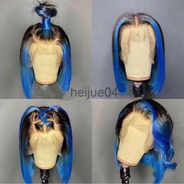 Human Hair Capless Wigs Blue Human Hair Wigs For Women Orange Coloured Lace Front Wig Brazilian Remy Hair Pink Short Bob Wig Transparent Lace Closure Wig x0802