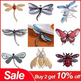 Pins Brooches SALE Enamel Dragonfly Brooches Pins for Clothes Accessories Brooch Animal Pin Fashion Jewellery Brooch Metal Female Brooch Women HKD230807
