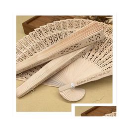 Fans Parasols Personalized Folding Paper Customized Guests Gifts Birthday Parties Baby Baptism Country Home Decoration Drop Delivery Dhbtl