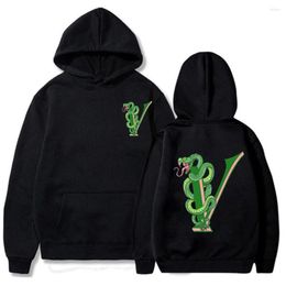 Men's Hoodies Blue Snake Large V-print Hooded Sweatshirt Cartoon Pattern Pullover Sportswear Winter Men's Super Dalian Hat Women's