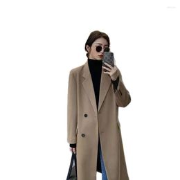 Women's Trench Coats 2023 Long Blazer For Women In Spring And Autumn Version Online Red Loose Double Breasted Windbreaker High-Level Casual