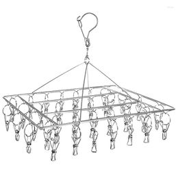 Hangers 3X Sock Drying Racks Laundry Drip Hanger Rectangle With 30Pcs Pegs Indoor Outdoor Clothesline Hanging