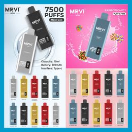 Mrvi Holy 7500 Puffs Disposable Vape Pen E Cigarette Device With 600mAh Battery 15ml Pod Prefilled Catridge rechargeable vs CUVIE Slick