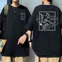 Men's T Shirts Anime Chainsaw Man Hayakawa Aki Devil Kon Graphic Tshirt Men Manga Cotton T-shirts Crewneck Women Y2k Shirt Streetwear
