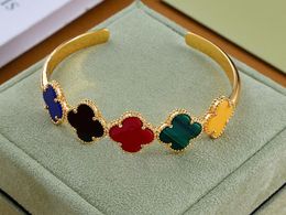 Realfine888 3A Wedding Bracelets VanCA 5 Motifs Size 18 Bracelet in Gold Iconic Jewelry Luxury Designer For Woman With Box