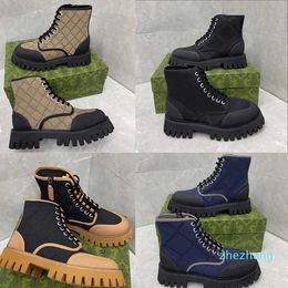 2023-Designer Women Martin Boots Ankle Leather Platform Boot Black Blue Colorblock Unisex Boots Winter Shoes Comforts Classic Flat Short Boots Size 36-47