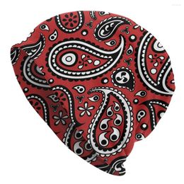 Berets Fashion Paisley Skullies Beanies Hats Bohemian Art Floral Summer Unisex Outdoor Cap Warm Dual-use Bonnet Knitting