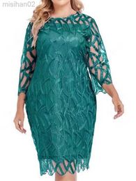 Basic Casual Dresses Plus Size Party Dresses for Women Evening Dress Big Round Female 2023 Large Elegant Clothes 4xl 5xl 6xl Chubby Fat Ladies Green HKD230807