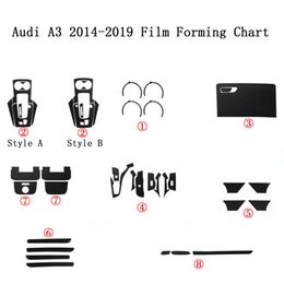 For Audi A3 2014-2019 Self Adhesive Car Stickers 3D 5D Carbon Fiber Vinyl Car stickers and Decals Car Styling Accessories303R
