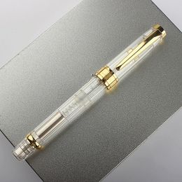 Fountain Pens High quality Pen Transparent Resin Largecapacity Piston Filling EFF Nib Student Writing Ink 230807