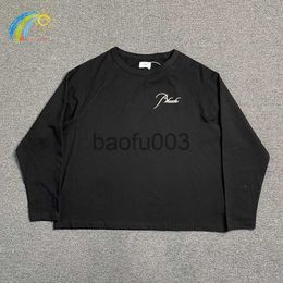 Men's T-Shirts Men Women 100% Cotton Oversized Streetwear Long Sleeve T Shirt Best Quality Classic Embroidered Tee With Tag J230807