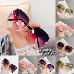Sunglasses Diamond-studded Metal Glasses For Women Literary Avant-garde Gorgeous Rimless Cut-edge Decorative