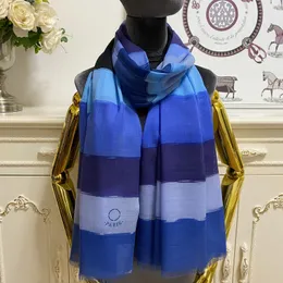 women long scarf scarves shawl 25%silk 75%cashmere material thin and soft print letters stripes pattern size 190cm - 105cm