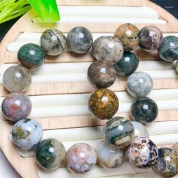 Strand Natural Ocean Jasper Bracelet Round Beads Jewellery Women Men Healing LoversGift 1pcs 20mm