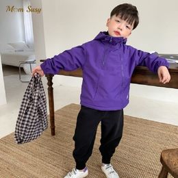 Jackets Fashion Baby Boy Girl Hooded Jacket Windbreaker Water Proof Toddler Teens Child Coat Spring Autumn Casual Clothes 2 14Y 230807