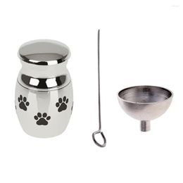 Pendant Necklaces Small Cremation Memorial Keepsake Urn Ash Holder Container Jar( Printed) Stainless Steel Mini Funnel Filler Kit For