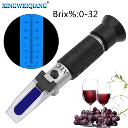 Concentration Metres Handheld Refractometer sugar concentration Metre densimeter 032% Brix Saccharimeter Sugar Tester Fruits Grapes ATC 230804