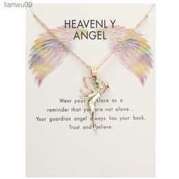 Angel Tooth Fairy Little Girl Pendant Clavicle Snake Bone Chain Card Short Necklace L230704