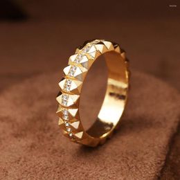 Cluster Rings Women's Single Row Zircon Ring 3A Geometric Shape High Quality Luxury Personalized Fashion Hand Jewelry