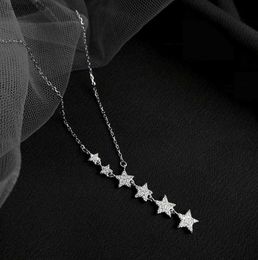 Nuovo argento sterling 925 zircone stella collane ciondolo moda dichiarazione gioielli in argento sterling per le donne Bijoux L230704
