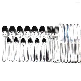 Dinnerware Sets Silver Tableware Stainless Steel Box Cutlery Set 24 Pcs Fork Spoon Knife Gold Full